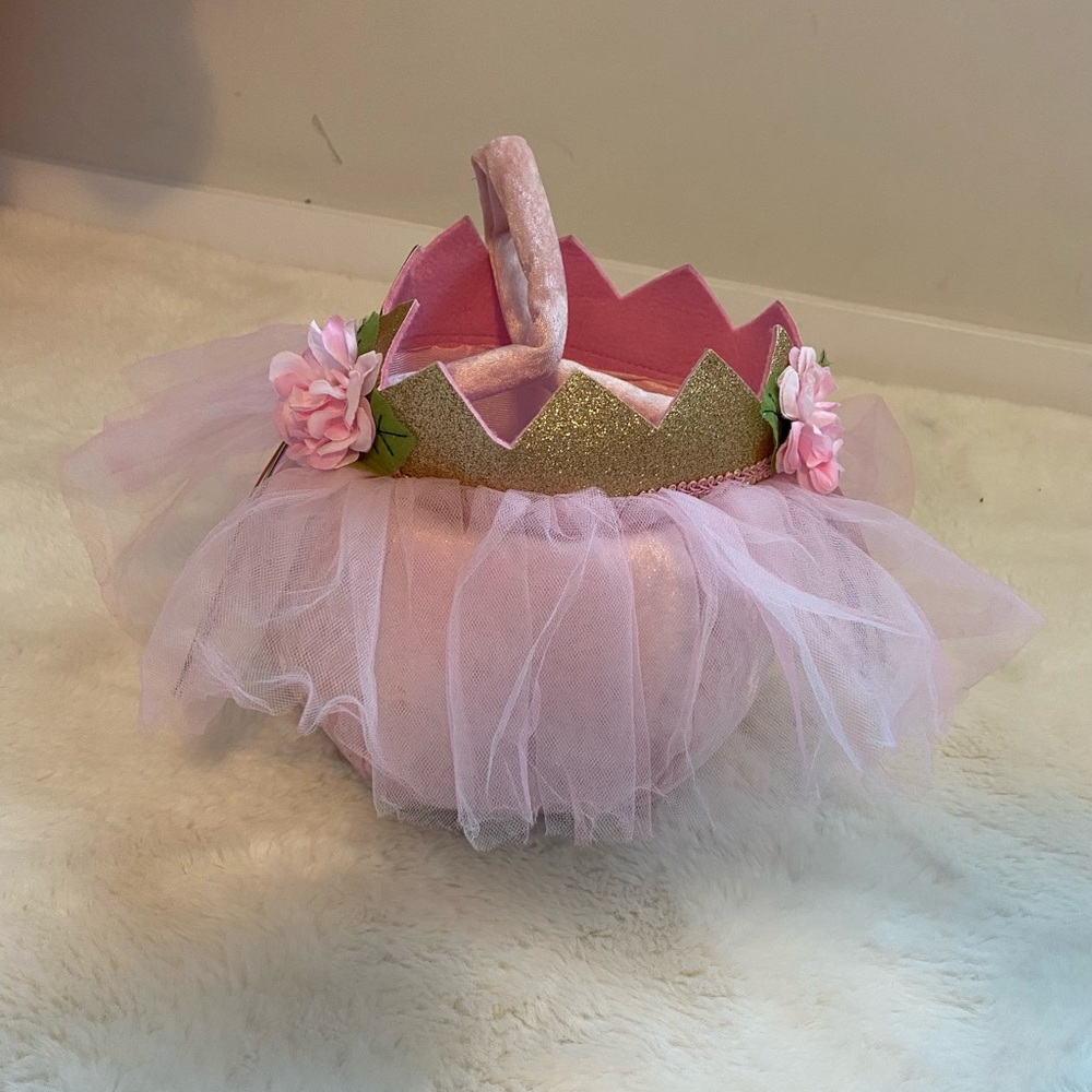 🌞 3 for $15 Pink/Blush Tulle Crown Treat Bag for a Halloween 🎃